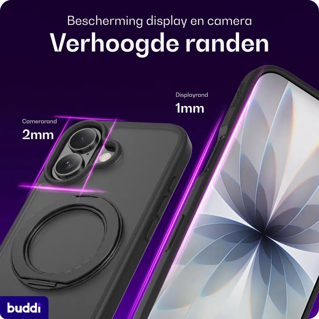 Buddi Frost Hoesje iPhone 17 - MagSafe - Mat Zwart - afbeelding 6 van 6