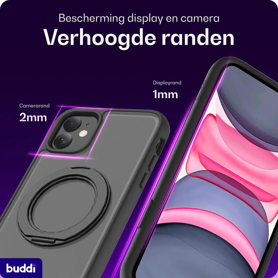 Buddi Frost Hoesje iPhone 11 - MagSafe - Mat Zwart - afbeelding 4 van 6