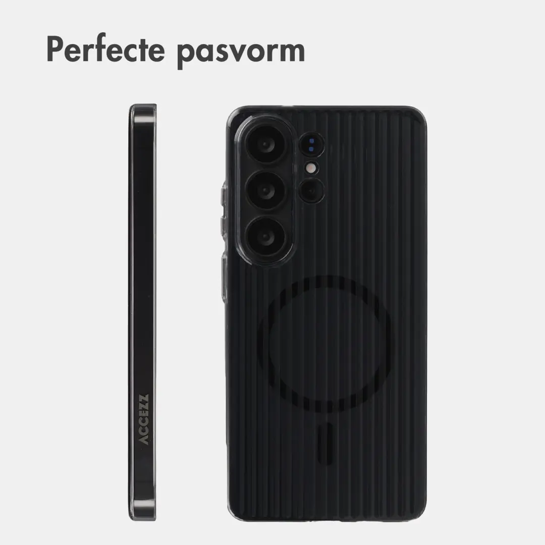 Accezz Lite Backcover Samsung Galaxy S26 Ultra Hoesje - Fluted - Glossy Black - afbeelding 6 van 6