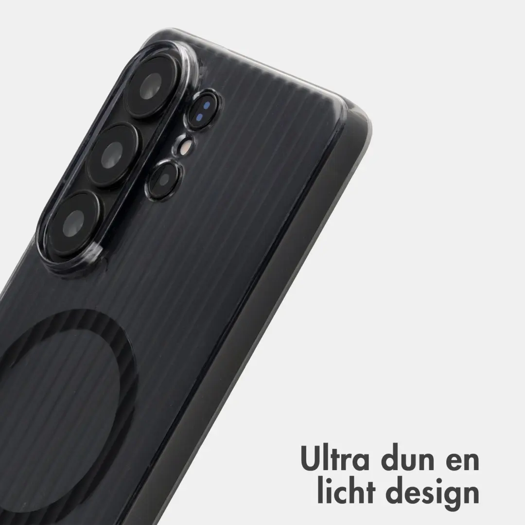 Accezz Lite Backcover Samsung Galaxy S26 Ultra Hoesje - Fluted - Glossy Black - afbeelding 2 van 6
