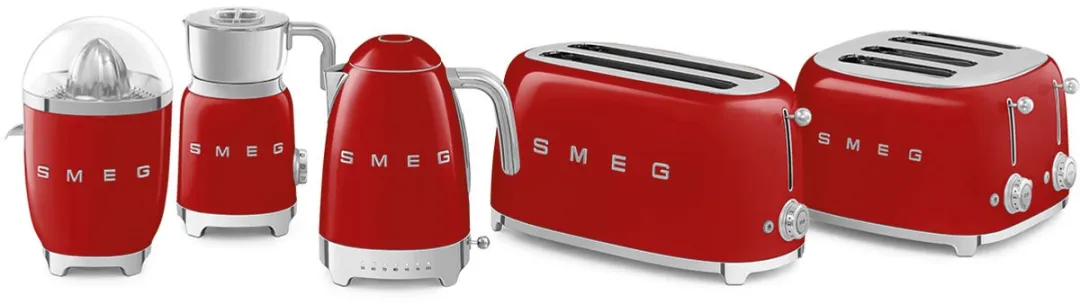 Smeg TSF03RDEU Broodrooster 4x4 - 2000W - Rood