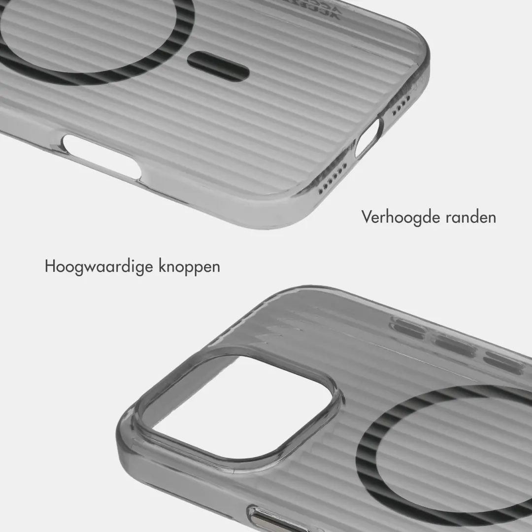 Accezz Lite Backcover iPhone 16 Pro Max MagSafe Fluted - Glossy Black - afbeelding 5 van 6
