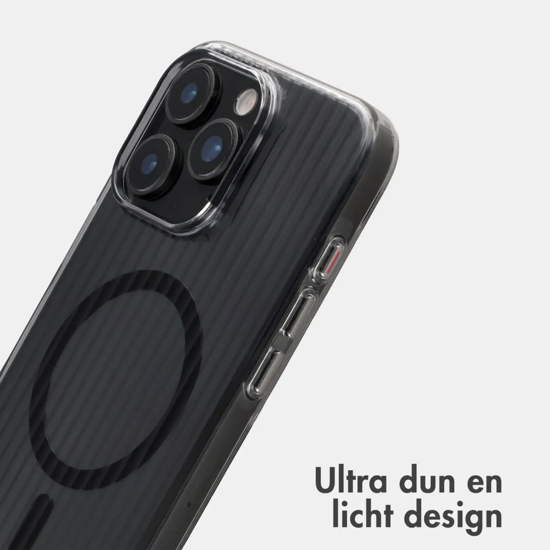 Accezz Lite Backcover iPhone 16 Pro Max MagSafe Fluted - Glossy Black - afbeelding 2 van 6