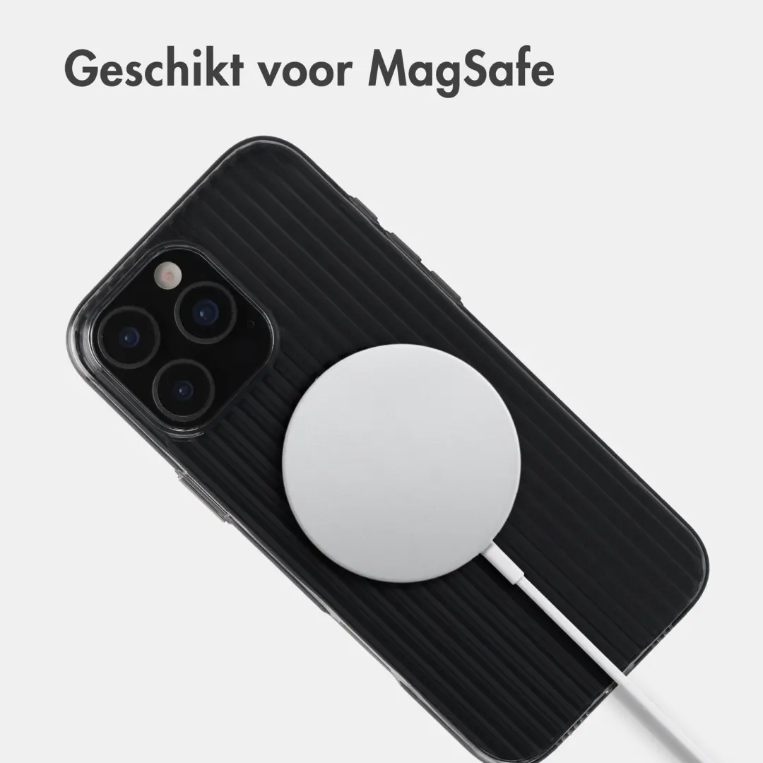 Accezz Lite Backcover iPhone 16 Pro Max MagSafe Fluted - Glossy Black - afbeelding 3 van 6