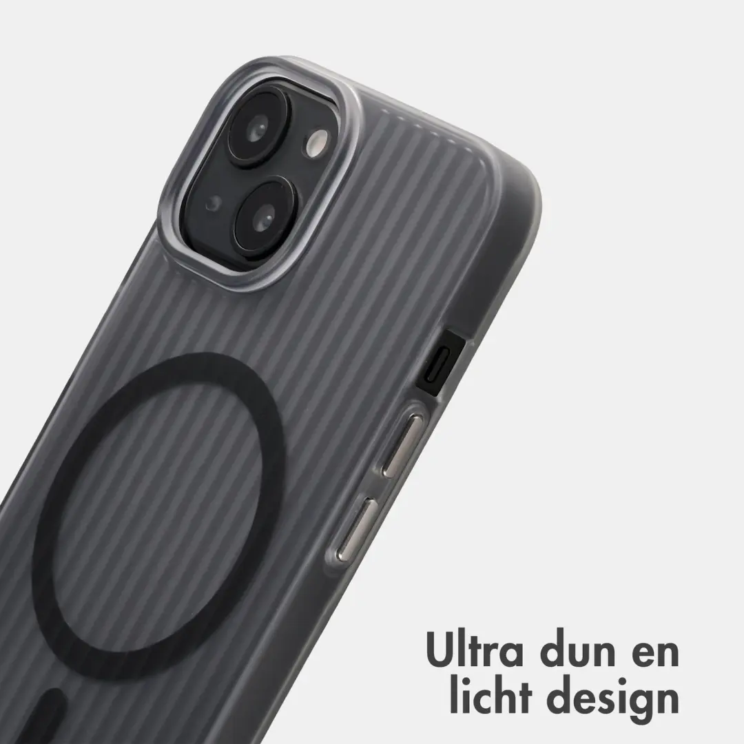 Accezz Lite Backcover iPhone 13 MagSafe - Fluted - Matte Black - afbeelding 2 van 6