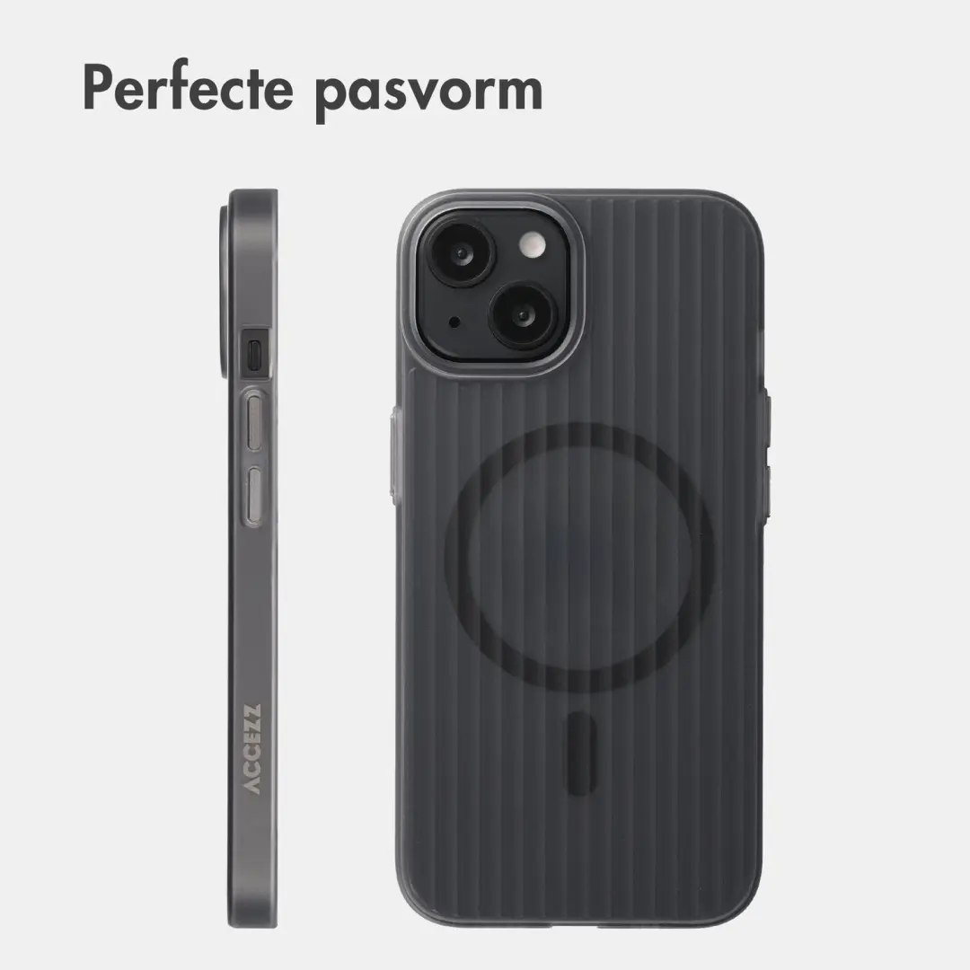 Accezz Lite Backcover iPhone 13 MagSafe - Fluted - Matte Black - afbeelding 6 van 6