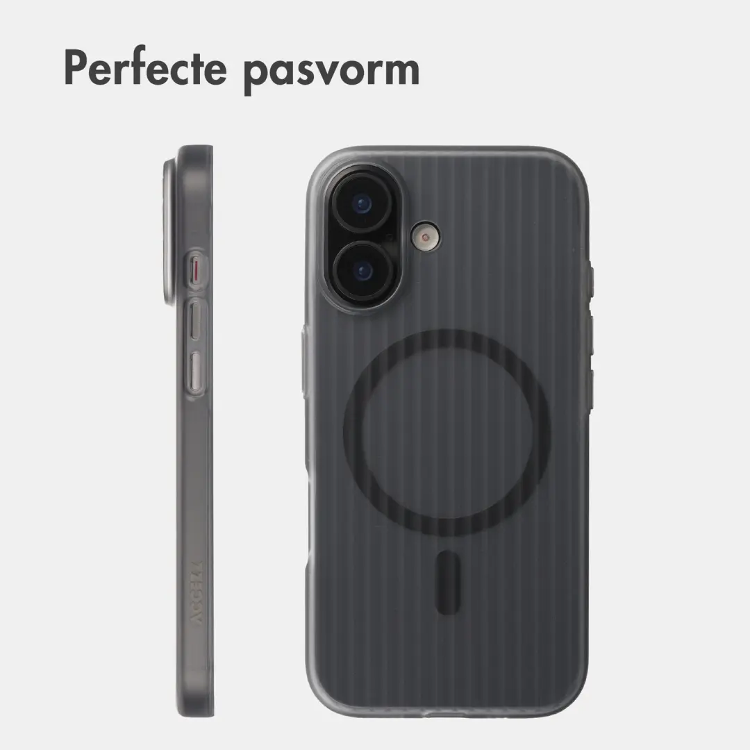 Accezz Lite Backcover iPhone 16 MagSafe - Fluted - Matte Black - afbeelding 6 van 6