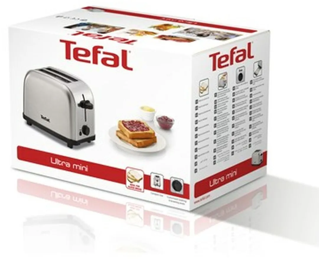 Tefal ULTRA MINI TT330D30 Roestvrijstalen Broodrooster 2 Sneden