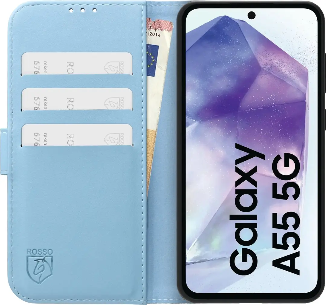 Rosso Element Modern Hoesje Samsung Galaxy A55 - Lichtblauw - afbeelding 3 van 6