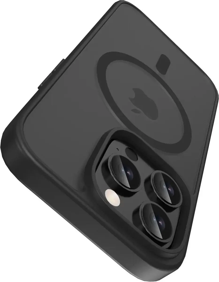 Buddi Frost Hoesje iPhone 14 Pro MagSafe - Mat Zwart - afbeelding 4 van 6