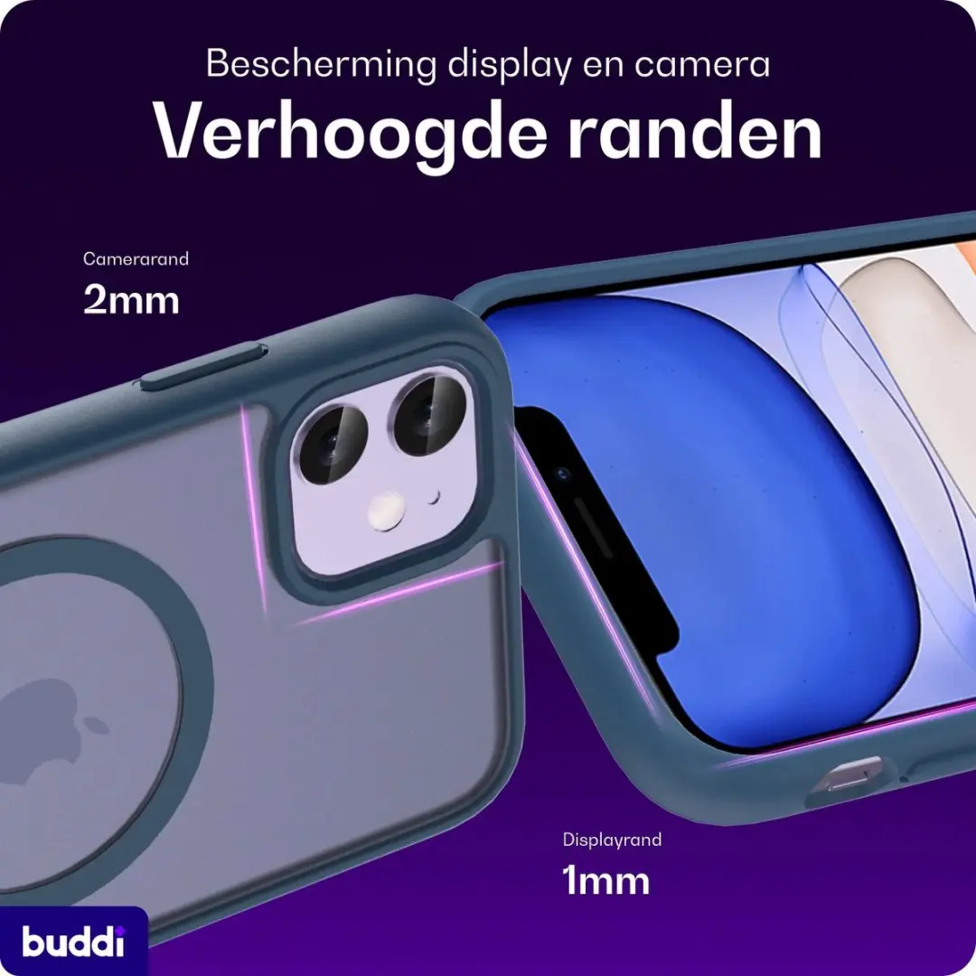 Buddi Frost Hoesje iPhone 11 - MagSafe - Mat Donker Blauw - afbeelding 6 van 6