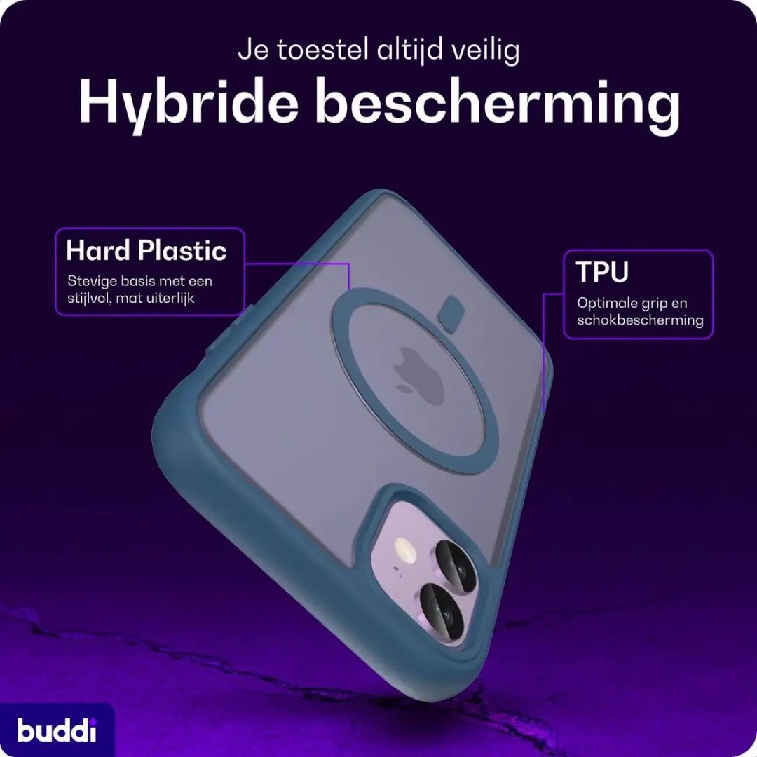 Buddi Frost Hoesje iPhone 11 - MagSafe - Mat Donker Blauw - afbeelding 2 van 6