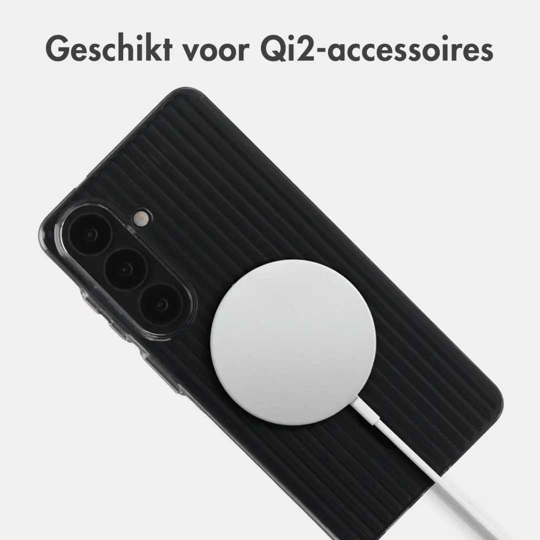 Accezz Lite Backcover Samsung Galaxy S26 Hoesje - Fluted - Glossy Black - afbeelding 3 van 6