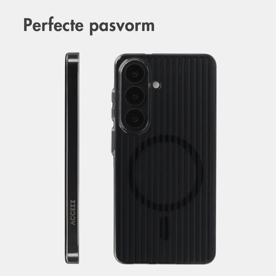 Accezz Lite Backcover Samsung Galaxy S26 Hoesje - Fluted - Glossy Black - afbeelding 6 van 6