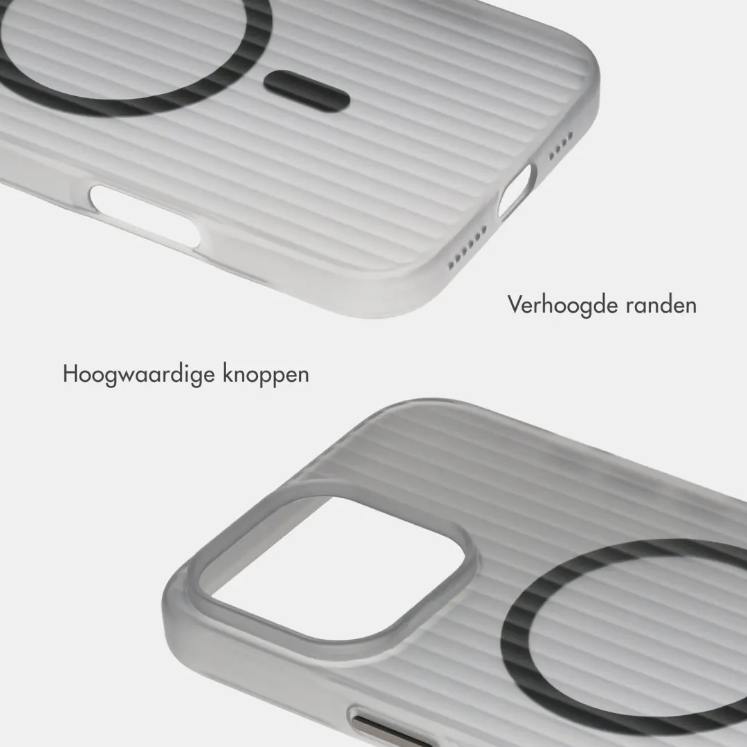 Accezz Lite Backcover MagSafe Hoesje iPhone 16 Pro - Fluted - Matte Black - afbeelding 5 van 6