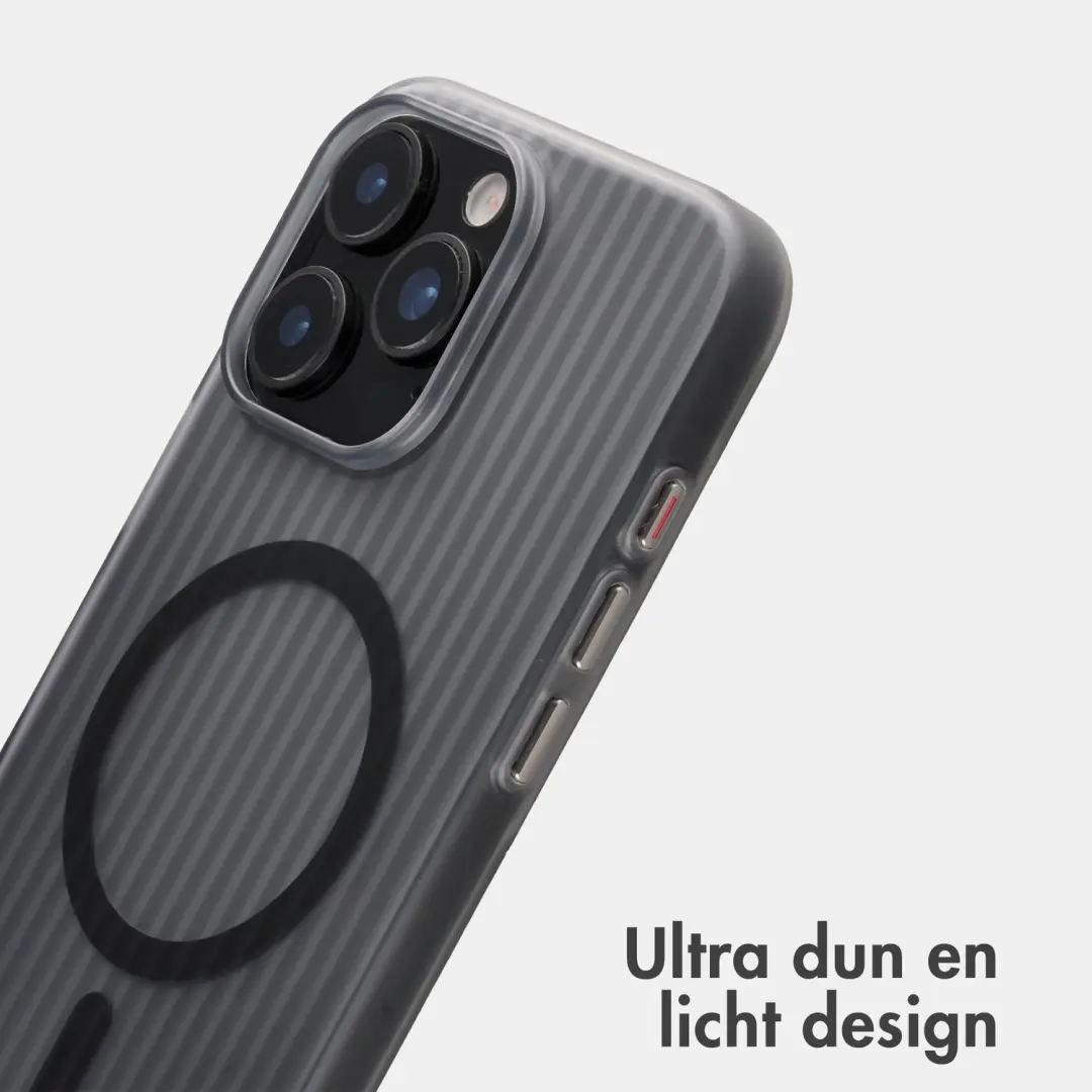 Accezz Lite Backcover MagSafe Hoesje iPhone 16 Pro - Fluted - Matte Black - afbeelding 2 van 6
