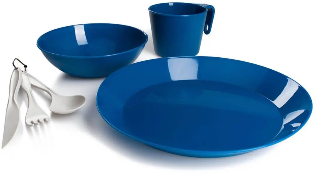 Kampeerbestek Set Blauw voor 1 Persoon