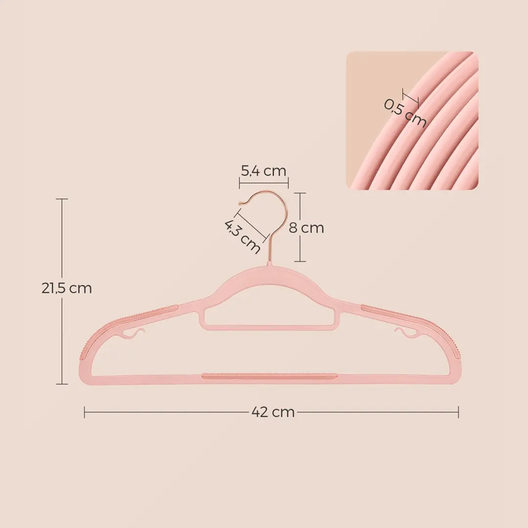 Songmics Kunststof Kledinghangers - Set van 30 - Antislip - 42cm - afbeelding 2 van 6