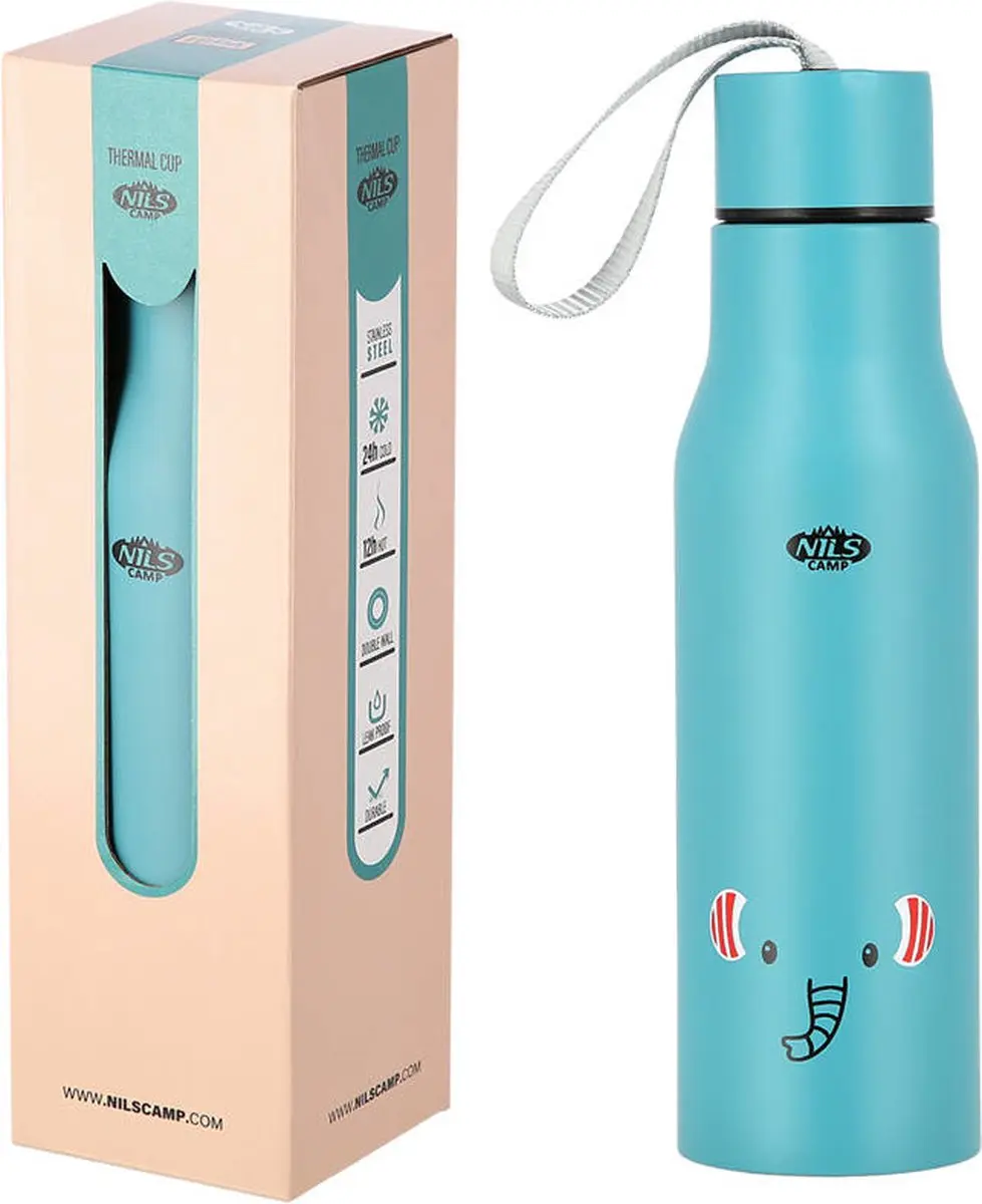 Nils Camp NCB12 Isothermische Drinkfles - 500ml - Blauw - afbeelding 5 van 6