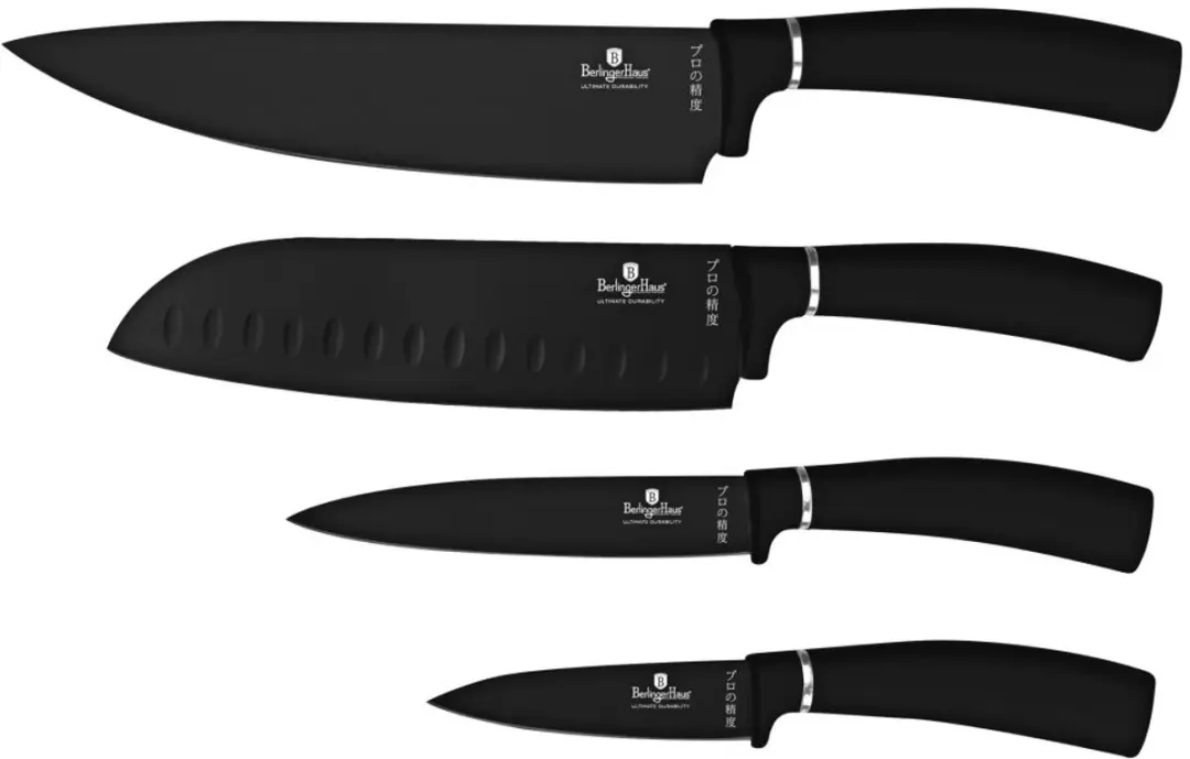 Messenset met antiaanbaklaag, 4-delig, Matte Black Collection