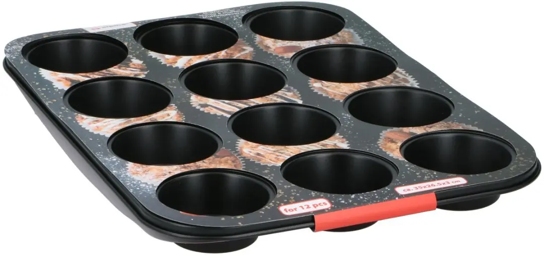 Alpina Muffinvorm 12 Vaks - 35x26,5cm - Zwart - afbeelding 5 van 5