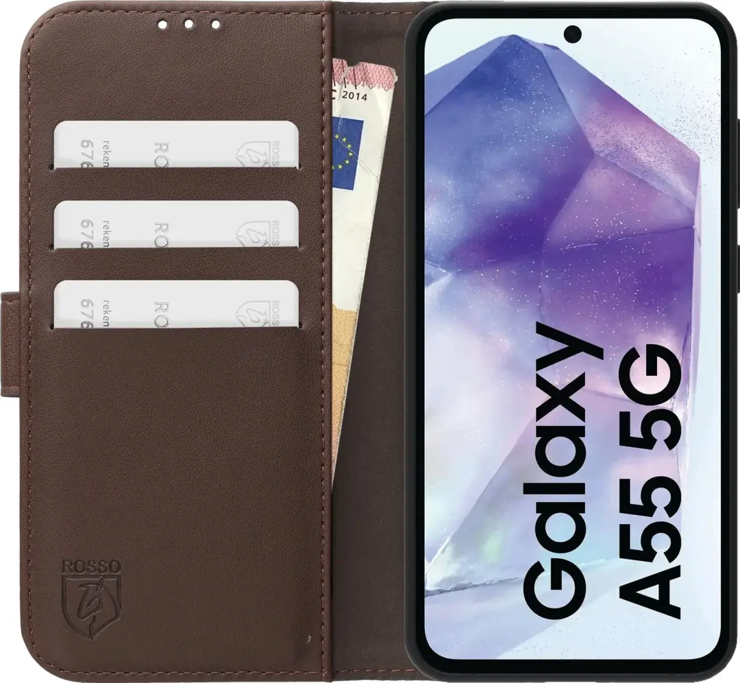 Rosso Element Modern Hoesje Samsung Galaxy A55 - Bruin - afbeelding 3 van 6