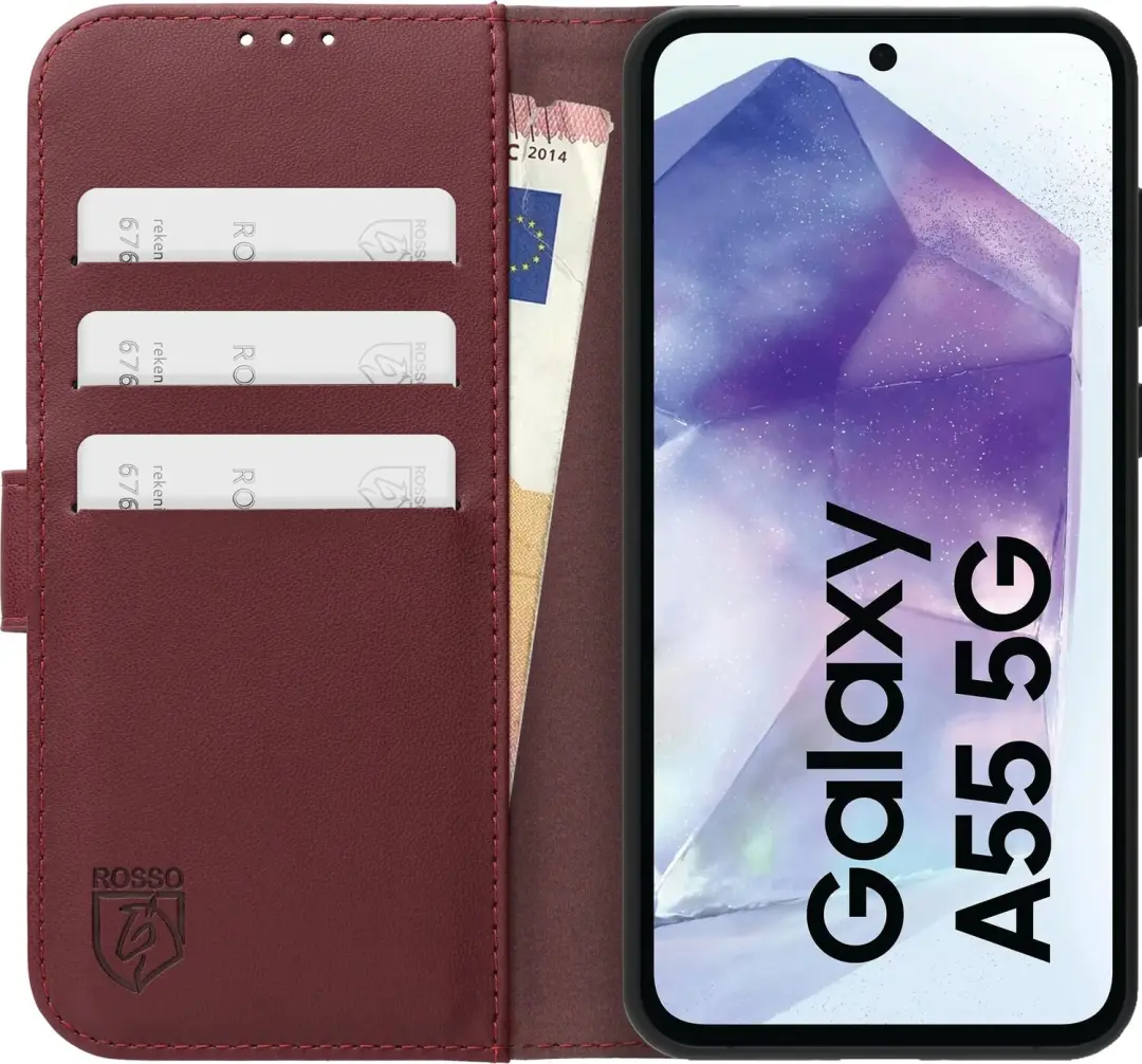 Rosso Element Modern Hoesje Samsung Galaxy A55 - Burgundy - afbeelding 3 van 6