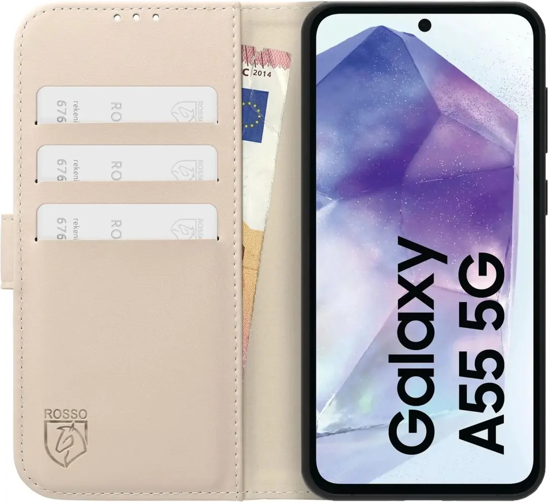 Rosso Element Modern Hoesje Samsung Galaxy A55 - Beige - afbeelding 4 van 6