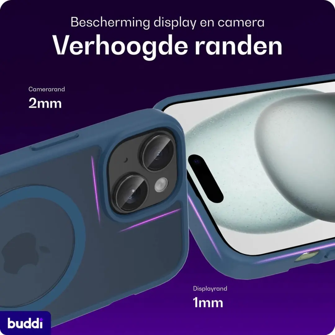 Buddi Frost Hoesje iPhone 17e/16e/15/14/13 - MagSafe - Donkerblauw - afbeelding 4 van 6