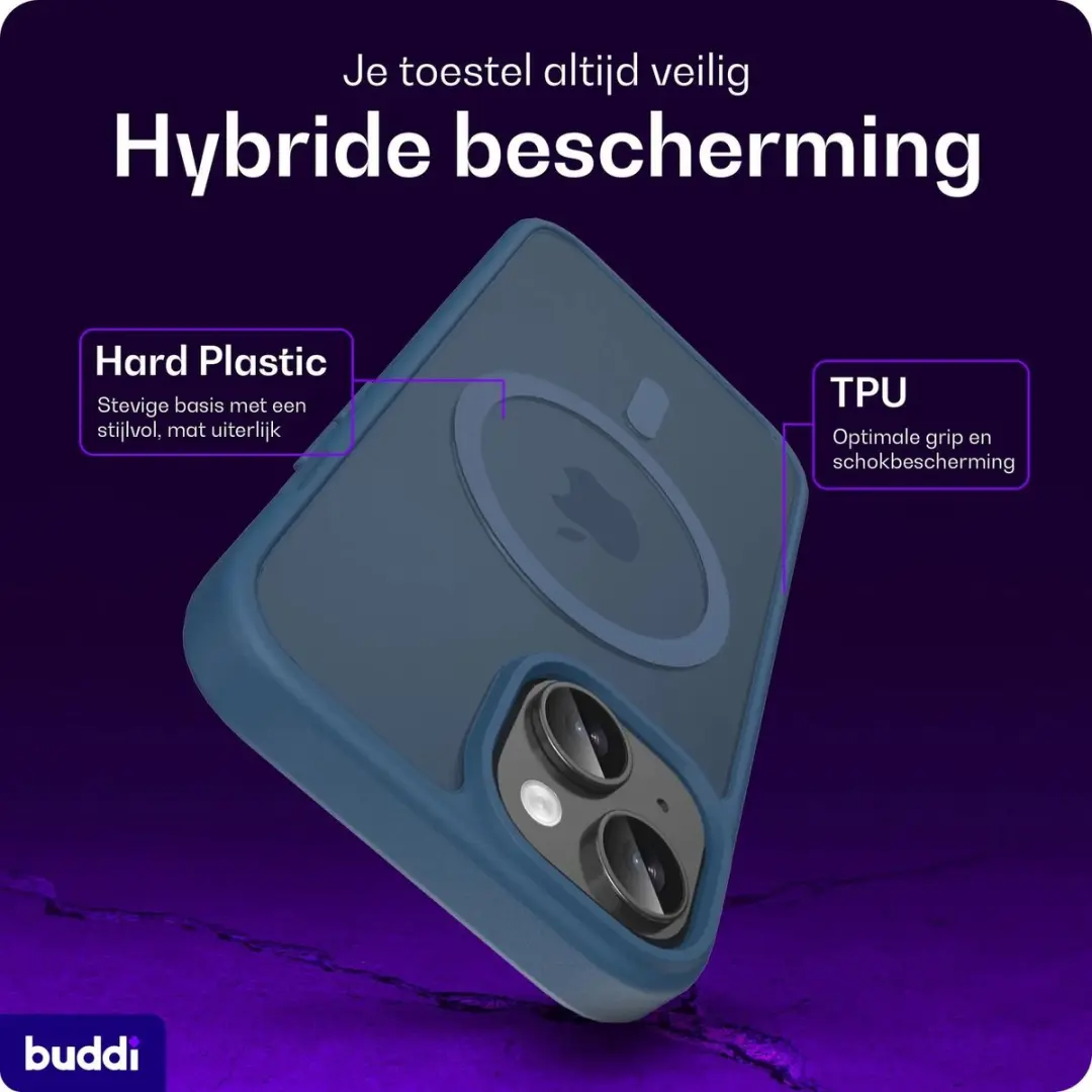Buddi Frost Hoesje iPhone 17e/16e/15/14/13 - MagSafe - Donkerblauw - afbeelding 3 van 6