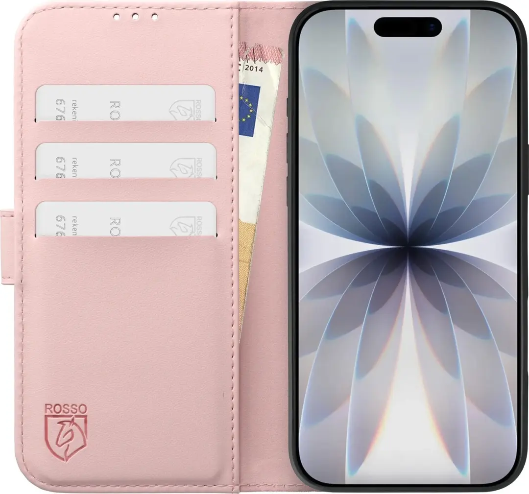 Rosso Element Modern Book Case Hoesje iPhone 17 - Roze - afbeelding 4 van 6