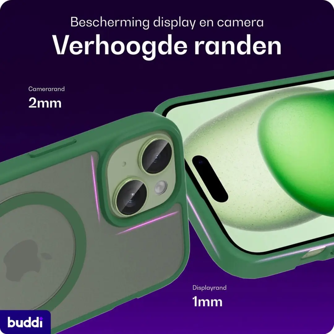 Buddi Frost Hoesje iPhone 17e/16e/15/14/13 - Mat Groen - afbeelding 4 van 6