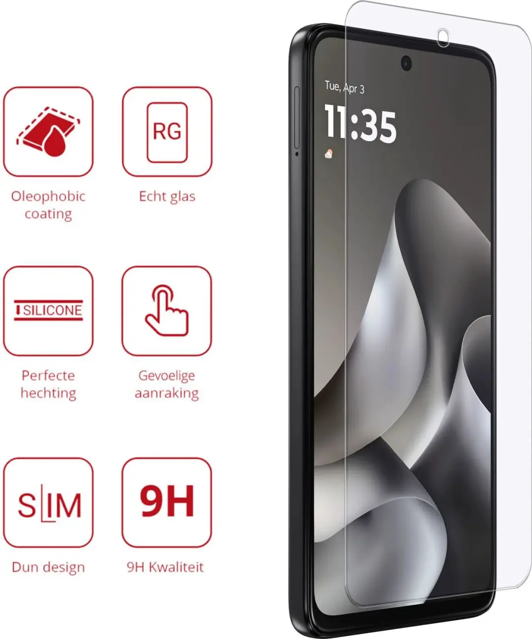 Rosso Motorola G47 Screenprotector - 9H Tempered Glass - afbeelding 2 van 5