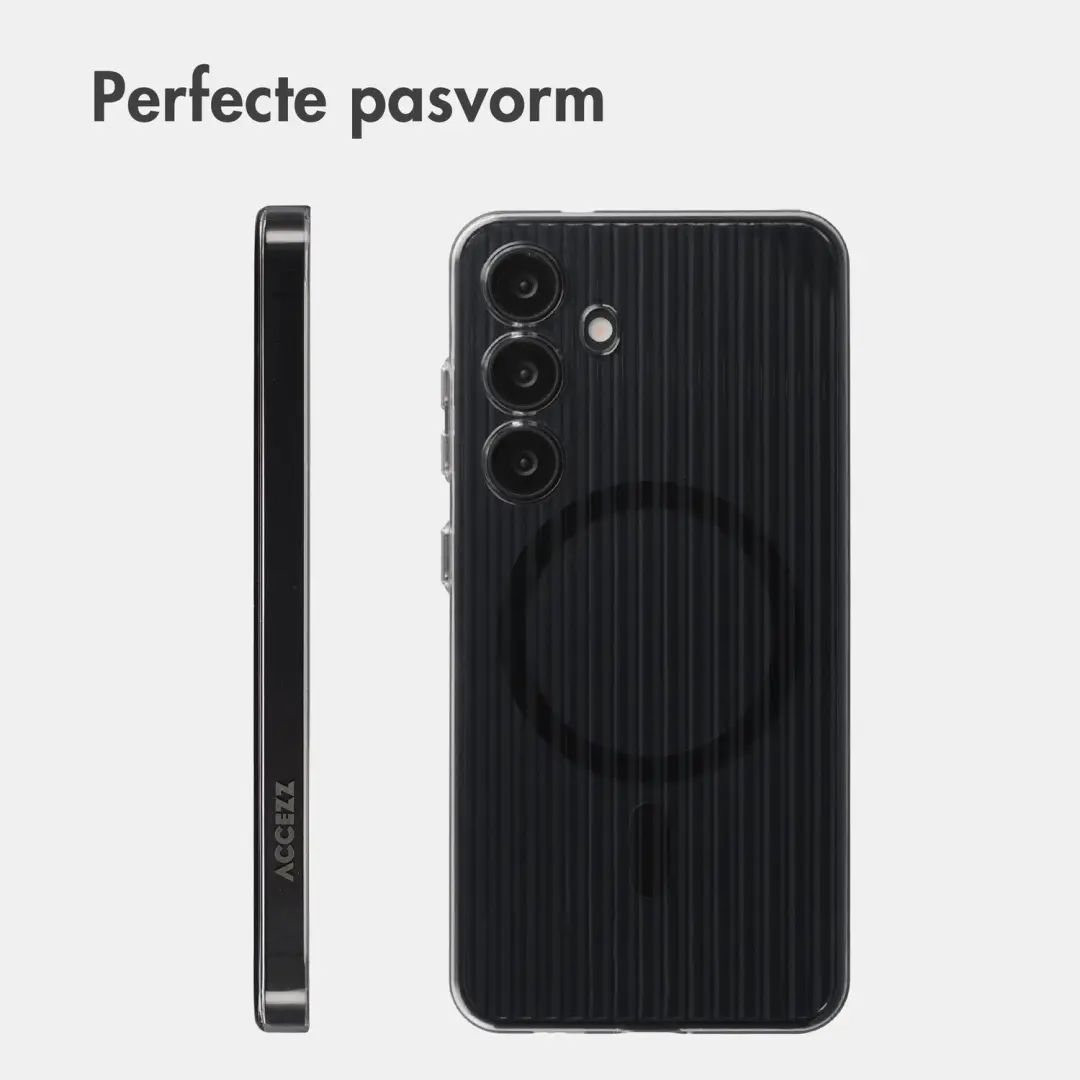 Accezz Lite Backcover Samsung Galaxy S24 Hoesje - Fluted - Glossy Black - afbeelding 6 van 6