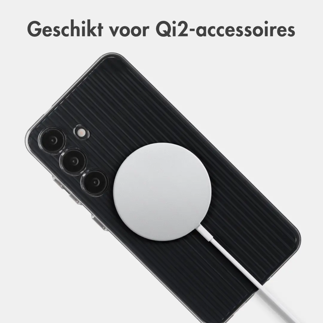 Accezz Lite Backcover Samsung Galaxy S24 Hoesje - Fluted - Glossy Black - afbeelding 3 van 6