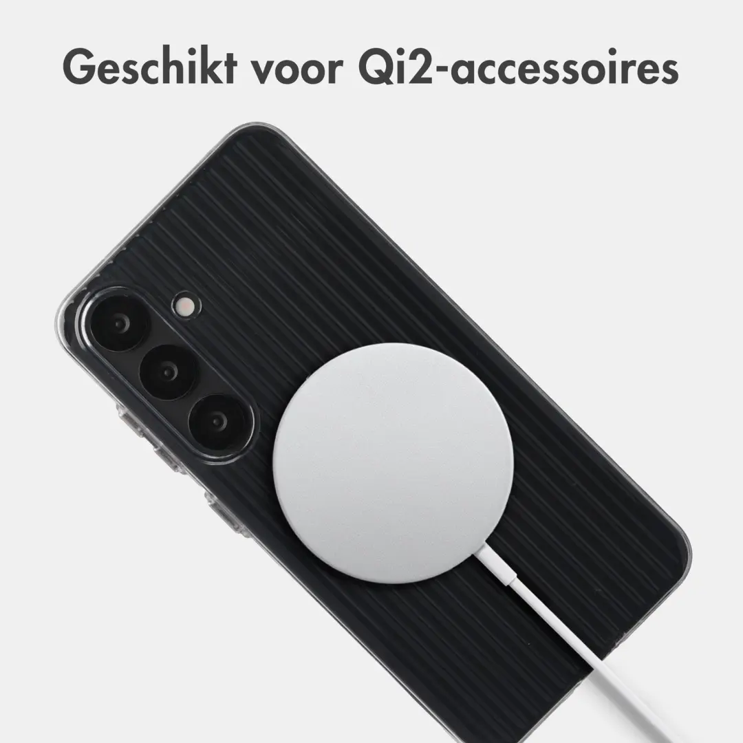 Accezz Lite Backcover Samsung Galaxy S25 hoesje - Fluted - Glossy Black - afbeelding 3 van 6