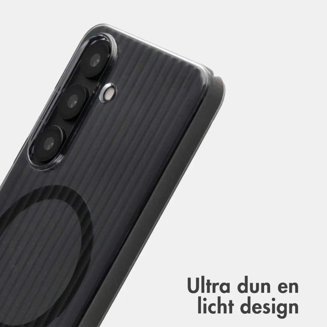 Accezz Lite Backcover Samsung Galaxy S25 hoesje - Fluted - Glossy Black - afbeelding 2 van 6