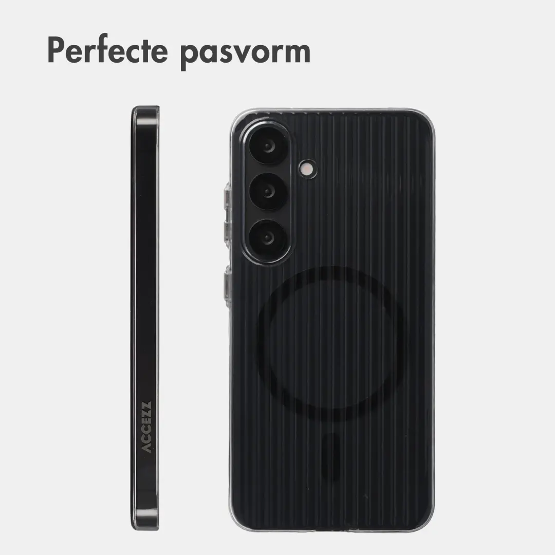 Accezz Lite Backcover Samsung Galaxy S25 hoesje - Fluted - Glossy Black - afbeelding 5 van 6