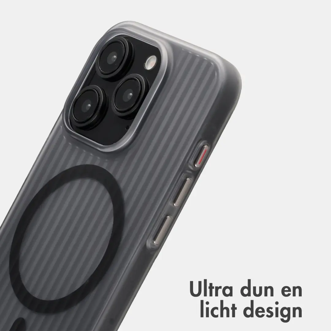 Accezz Lite Backcover iPhone 15 Pro MagSafe Fluted - Matte Black - afbeelding 2 van 6