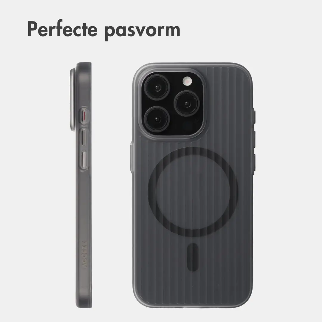 Accezz Lite Backcover iPhone 15 Pro MagSafe Fluted - Matte Black - afbeelding 6 van 6