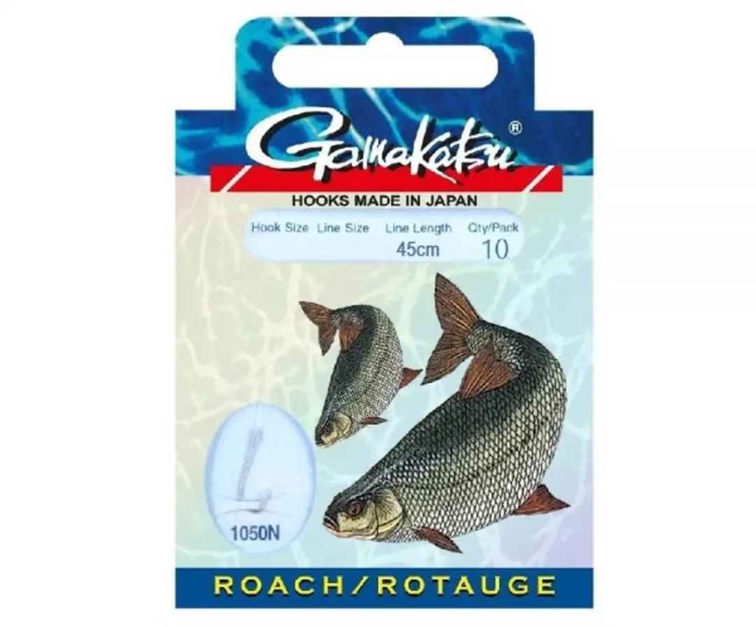 Gamakatsu 1050N Roach Onderlijn 45cm - Haakmaat 14 - 10 st - afbeelding 6 van 6