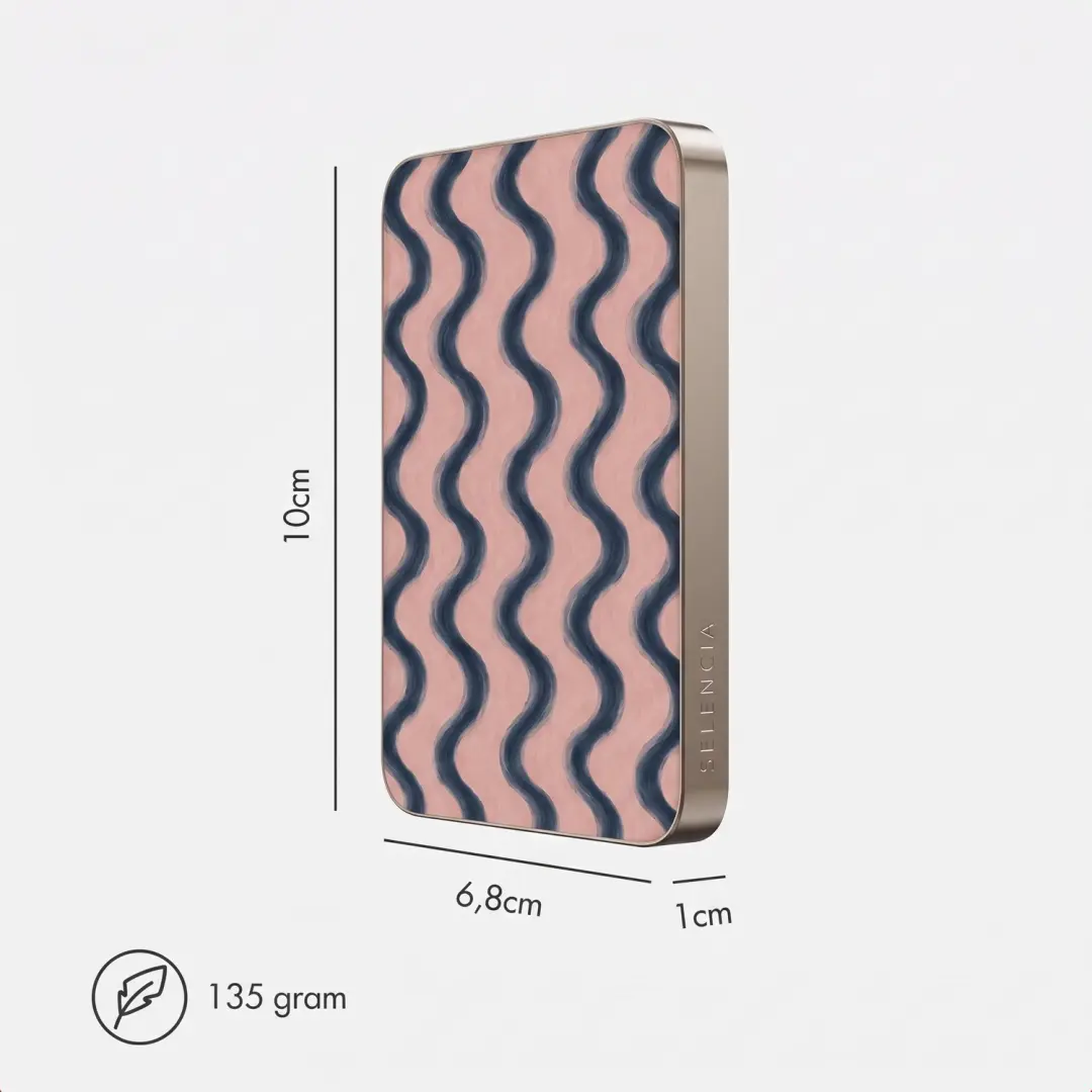 Selencia Vivid Powerbank 5000 mAh - Draadloos, MagSafe - Roze - afbeelding 5 van 6