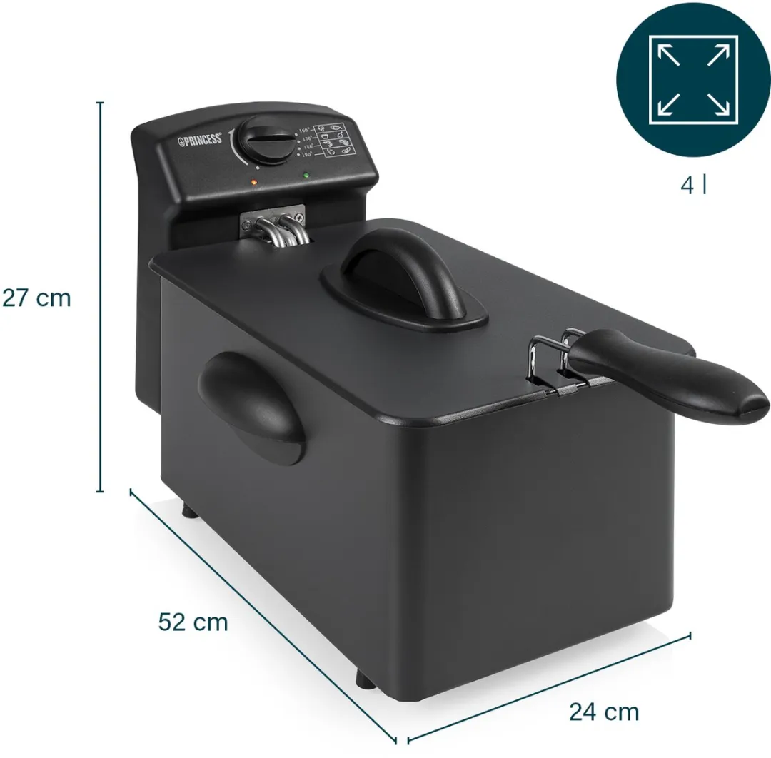 Princess Frituurpan 182729 - 4L - 2000W - Zwart