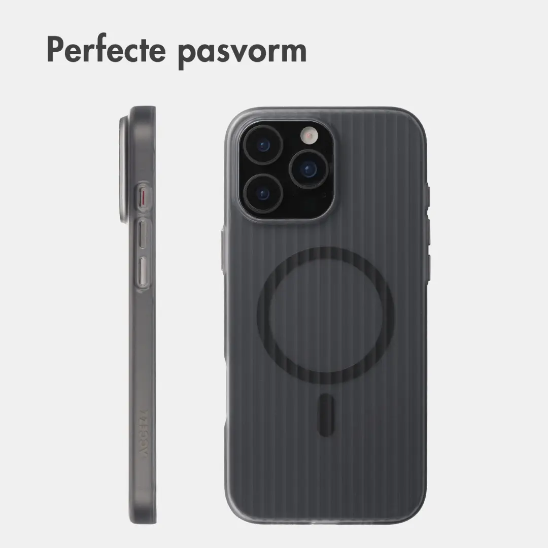 Accezz Lite Backcover iPhone 16 Pro Max - Fluted - Matte Black - afbeelding 5 van 6