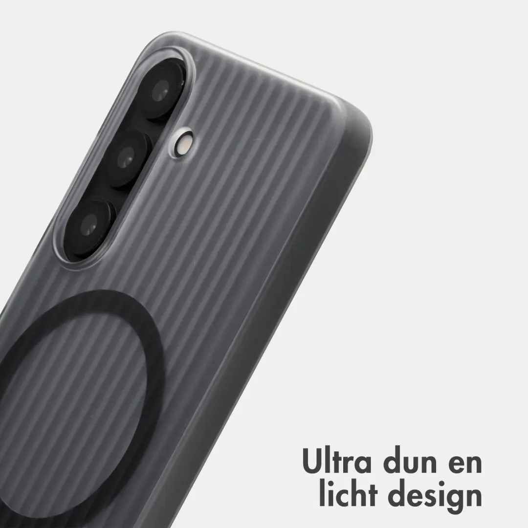 Accezz Lite Backcover Samsung Galaxy S25 Hoesje - Fluted - Matte Black - afbeelding 2 van 6