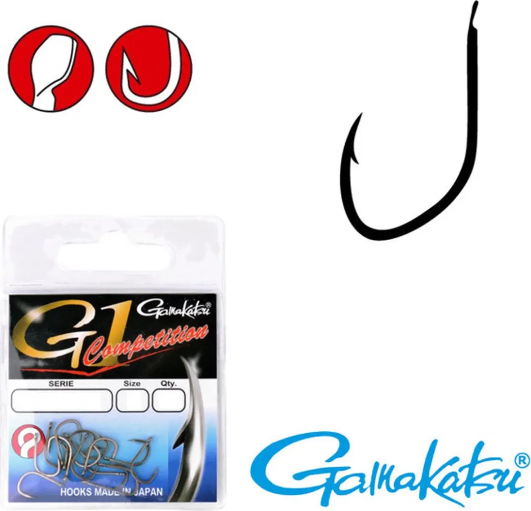 Gamakatsu G1 Competition G1-102 Haken - Maat 12 - 15 stuks - afbeelding 2 van 2