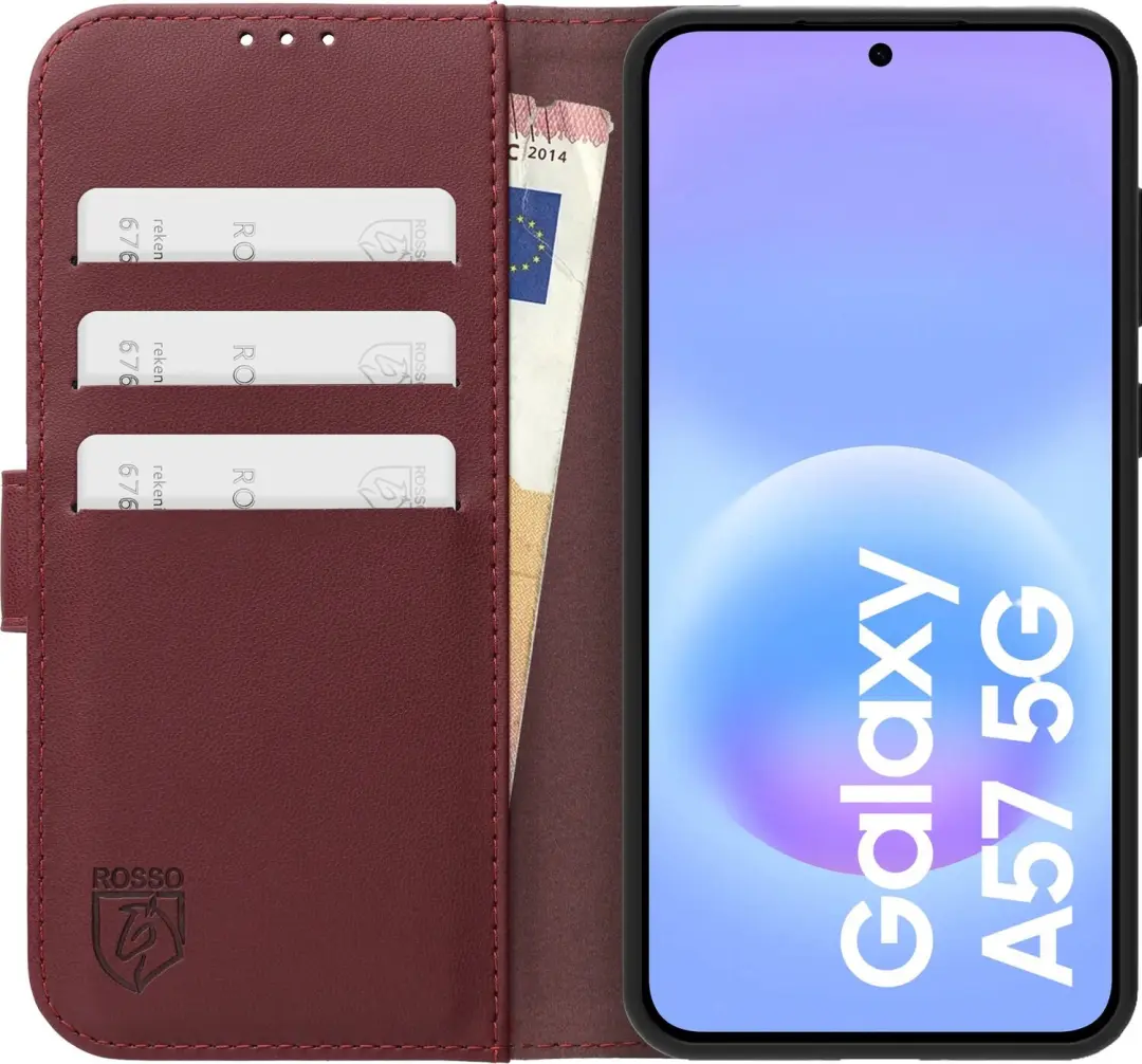 Rosso Element Modern Hoesje Samsung Galaxy A57 - Burgundy - afbeelding 3 van 6