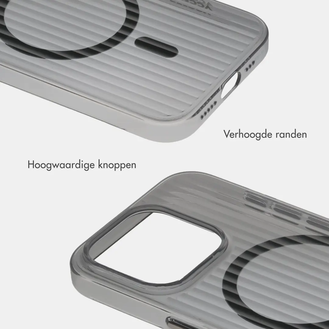 Accezz Lite Backcover iPhone 15 Pro MagSafe - Fluted - Glossy Black - afbeelding 5 van 6