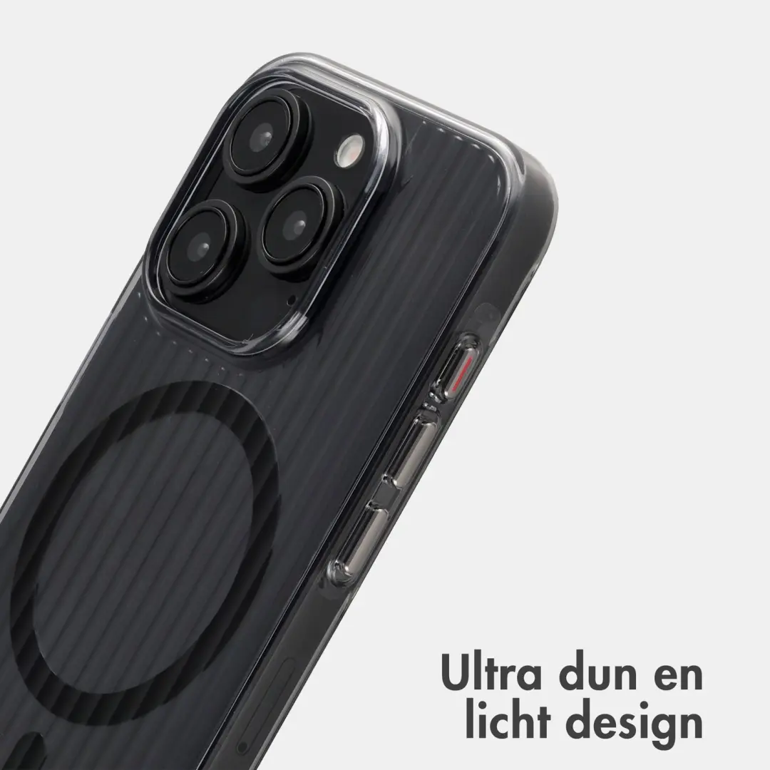 Accezz Lite Backcover iPhone 15 Pro MagSafe - Fluted - Glossy Black - afbeelding 2 van 6