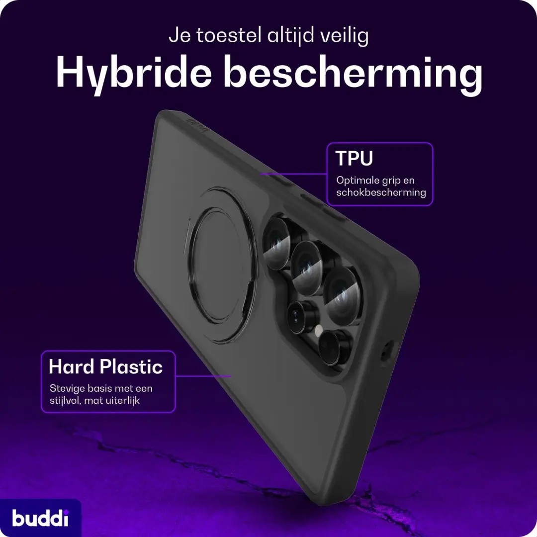 Buddi Frost Hoesje Samsung Galaxy S25 Ultra - MagSafe - Mat Zwart - afbeelding 4 van 6